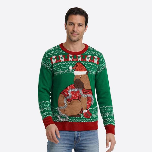 Mens Holiday Hype Ugly Christmas Cappy Sweater - image 