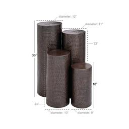 9th & Pike® Brown Metal Industrial Pedestal Table - Set of 4