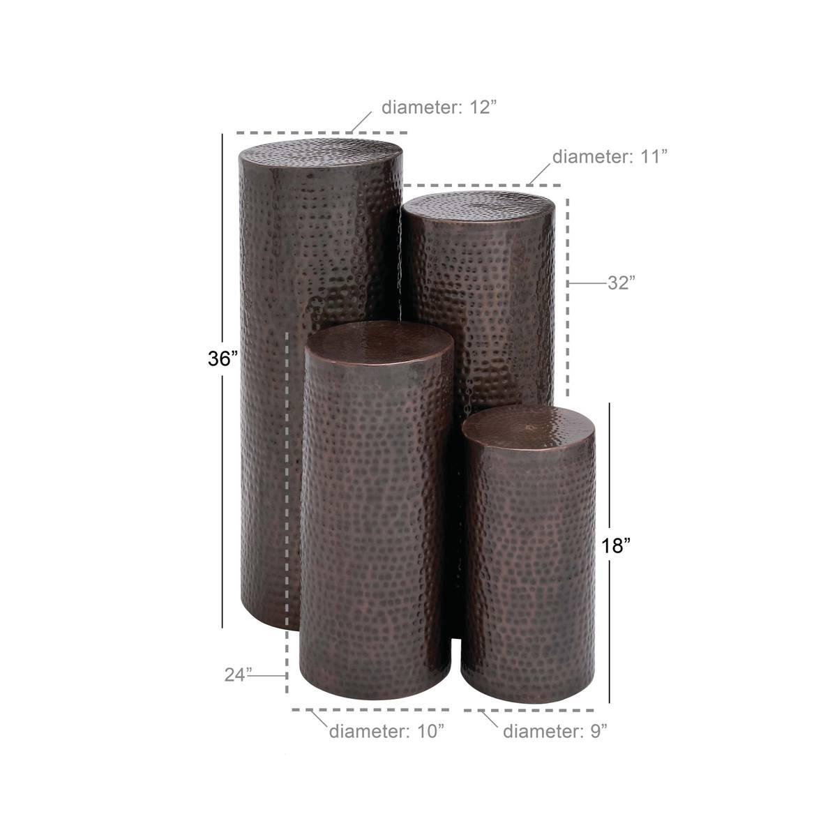 9th & Pike® Brown Metal Industrial Pedestal Table - Set of 4