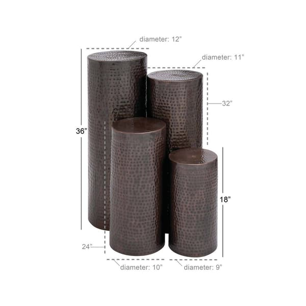 9th & Pike® Brown Metal Industrial Pedestal Table - Set of 4
