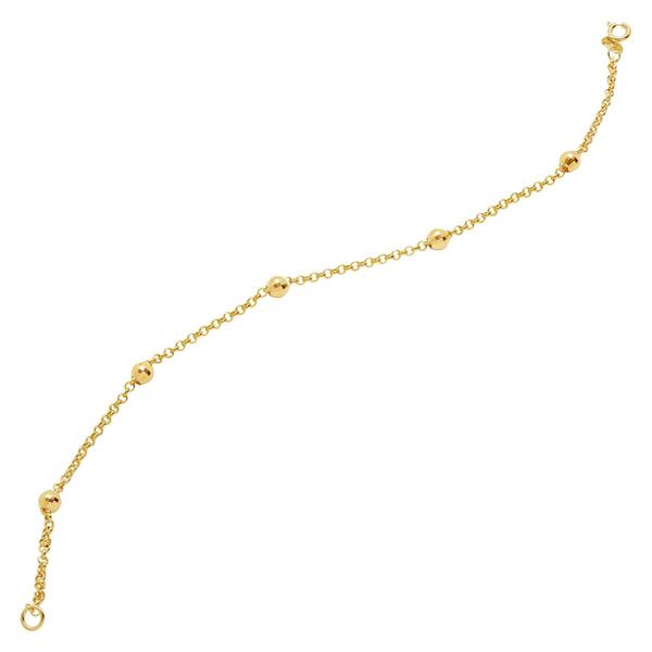 Gold Classics&#8482; Rolo Link Chain Beaded Bracelet