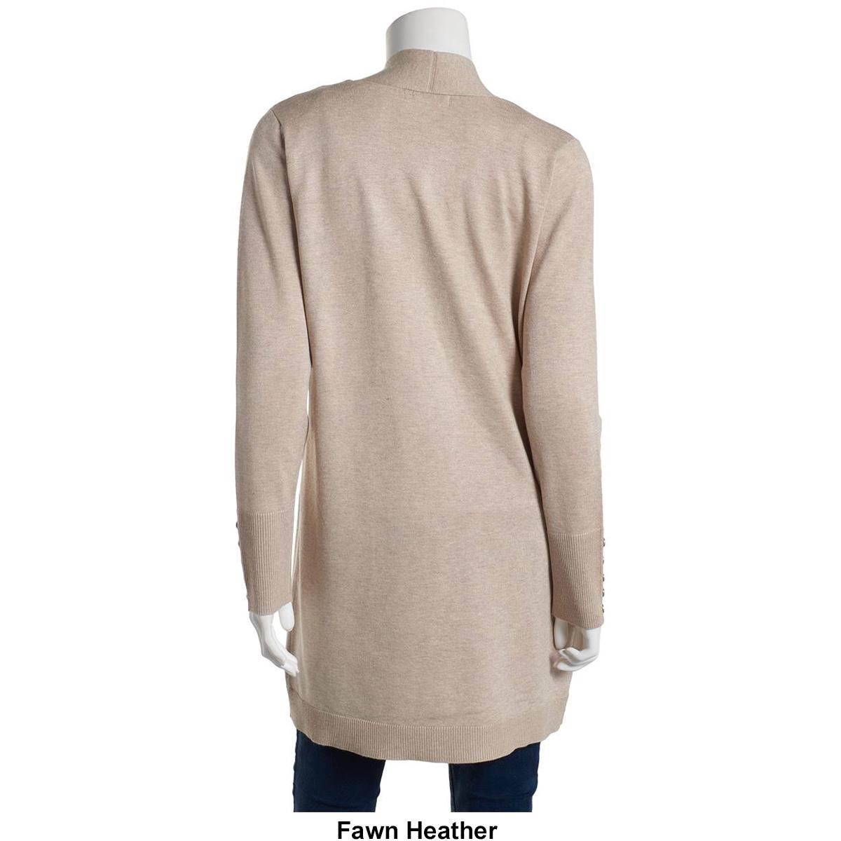 Plus Size 89th & Madison Long Sleeve Button Cuff Solid Cardigan