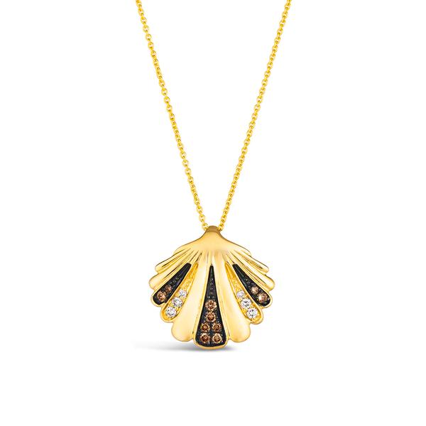 Le Vian Honey Gold & Diamonds Upside-Down Seashell Pendant - image 