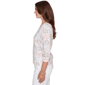 Petite Hearts of Palm Printed Essentials Leaf V Neck Blouse - image 4