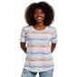 Petite Hasting & Smith Short Sleeve Crew Neck Stripe Slub Tee - image 1