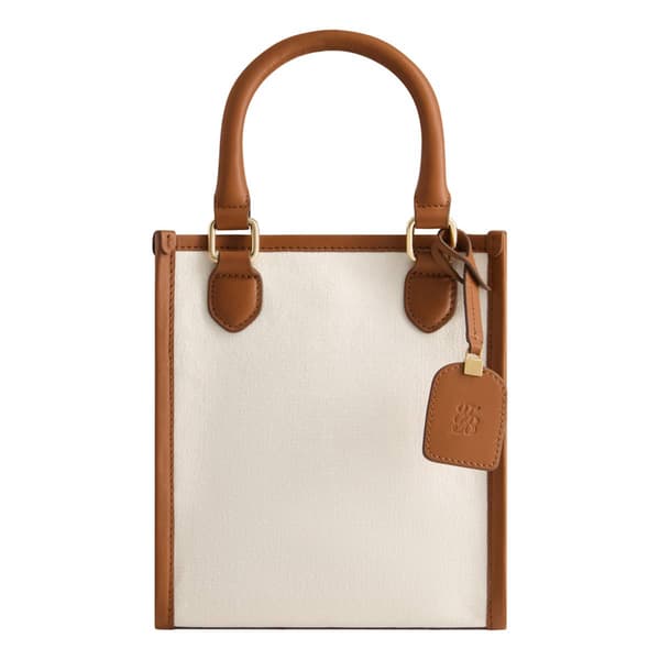 Tommy Bahama Solid Canvas North South Tote with Leather Trim