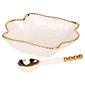 Home Essentials 6.75in. White & Gold Taper Square Bowl with Spoon - image 2