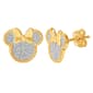 Disney Minnie Mouse Yellow Gold Plated Glitter Stud Earrings - image 1