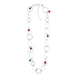 Silver Circle Chain with Jingle Bells Long Necklace