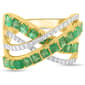 Gemstone Classics(tm) Emerald with White Zircon Crossover Ring - image 1
