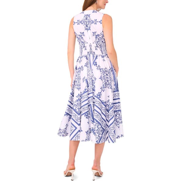 Womens Cece Sleeveless V Neck Jacquard Fit & Flare Dress