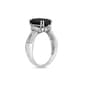 Gemminded Sterling 8mm Cushion Onyx & White Topaz Statement Ring - image 2