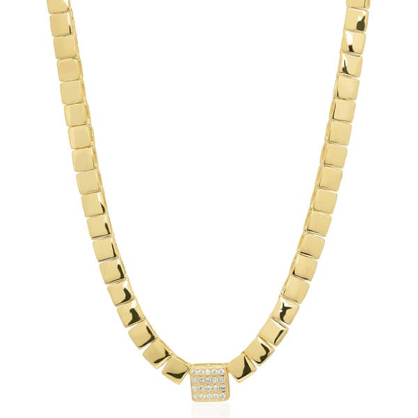 Gianni Argento 1/10ctw. Diamond Square Link Necklace - image 
