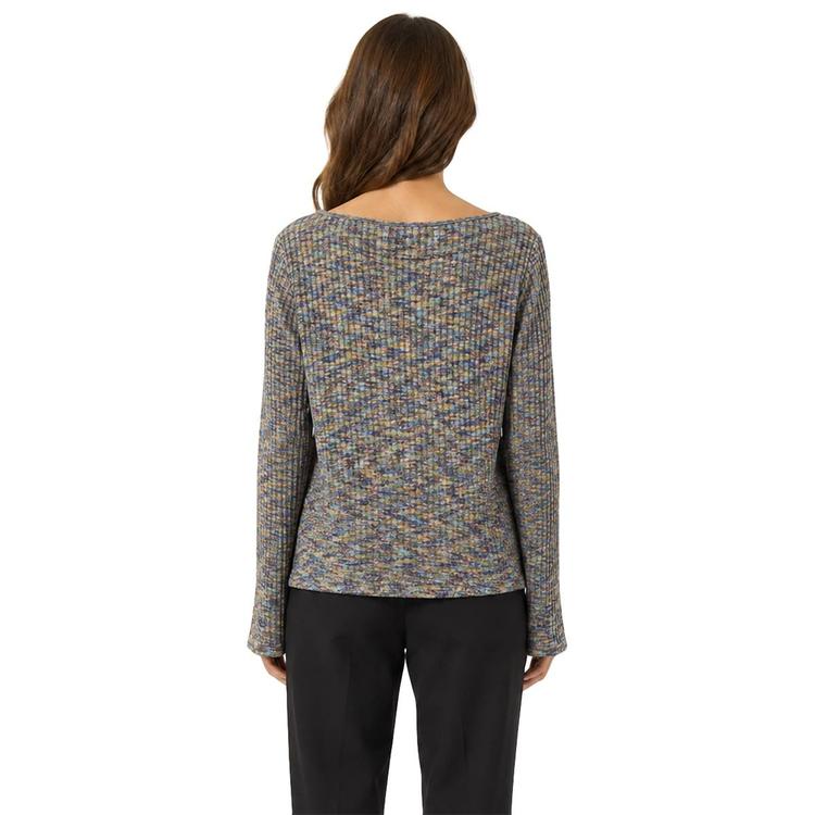 Womens Zac & Rachel Long Sleeve Melange Rib Knit Sweater