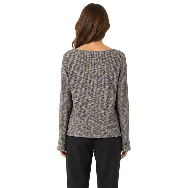 Womens Zac & Rachel Long Sleeve Melange Rib Knit Sweater