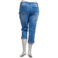Plus Size Bleu Denim Five Pocket Denim Rolled Hem Capris Jeans - image 2