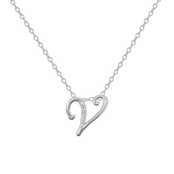 Accents by Gianni Argen Diamond Accent Initial V Pendant Necklace - image 