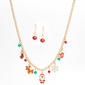 Season Greetings Chain Necklace With Holiday Charms And Earrings - image 1
