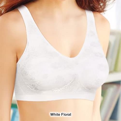 Women's Bali 3488 Comfort Revolution Shaping Wirefree Bra (Misty Dot S)