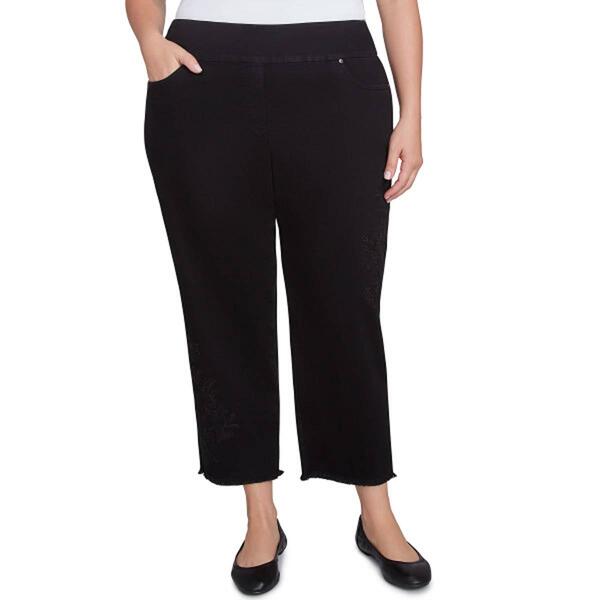 Plus Size Alfred Dunner Wild At Heart Floral Fringe Ankle Pant - image 