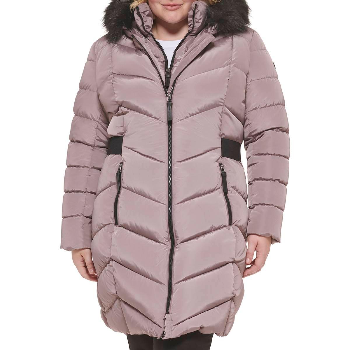 Calvin Klein Faux Fur Trimmed Puffer Coat NWT Calvin Klein