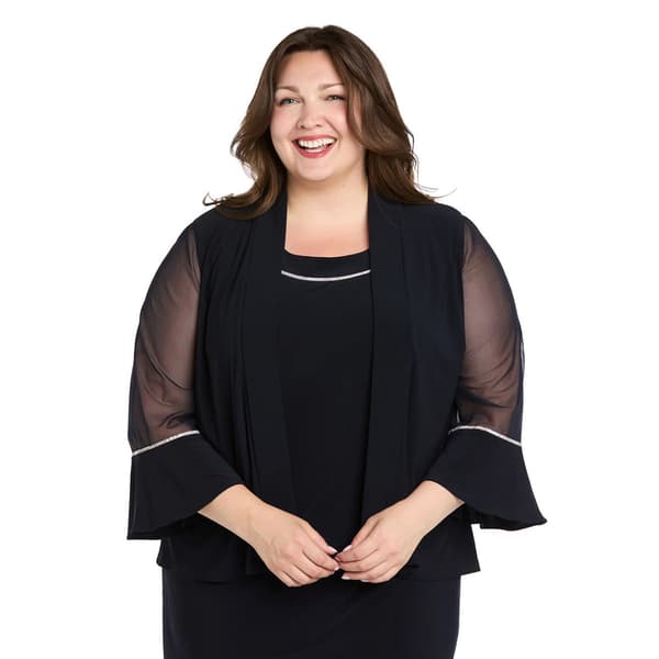 Plus Size R&M Richards Rhinestone Trim Jacket Dress