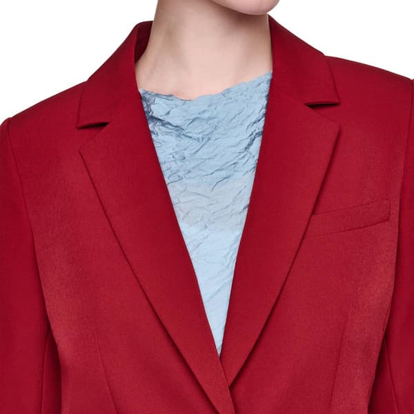 Womens DKNY Long Sleeve One Button Long Blazer