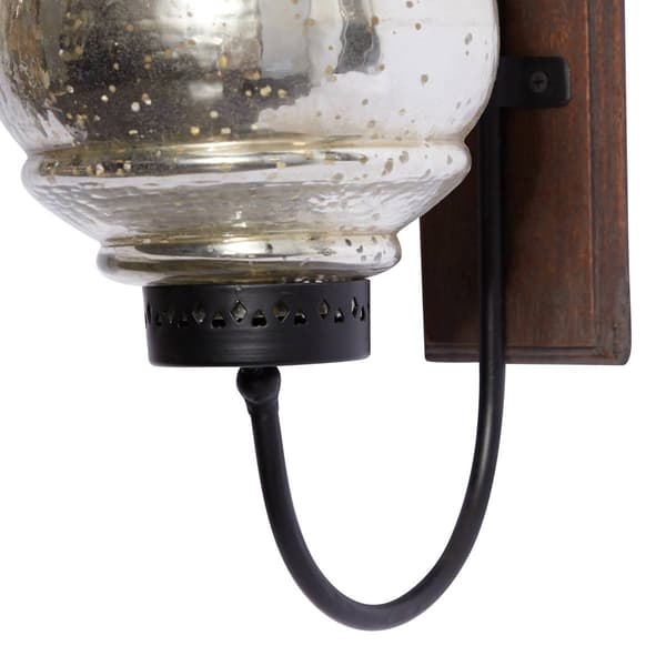 9th & Pike&#174; Brown Mango Wood Traditional Fluted Wall Sconce