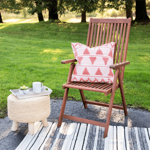 Northlight Handloom Woven Outdoor Square Throw Pillow - Orange