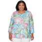 Plus Size Alfred Dunner Classics Stained Glass Floral Blouse - image 1