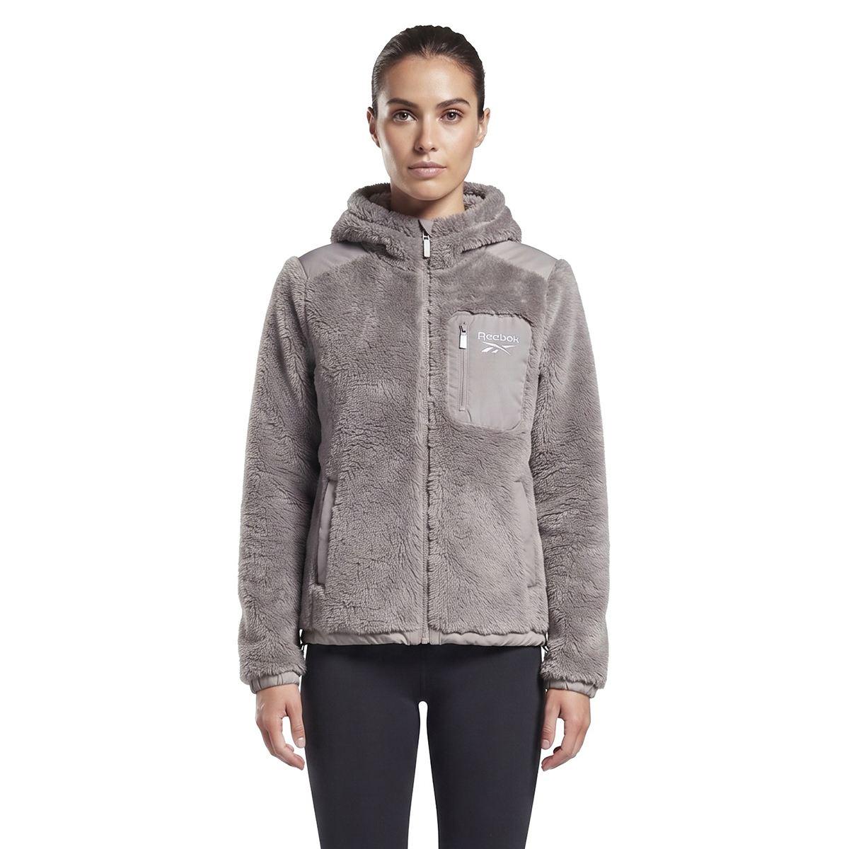 Womens Reebok(R) Double Fleece Jacket with Chest Zip Pocket