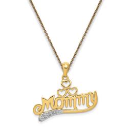 Diamond Classics(tm) 14kt. Mommy Heart Pendant Necklace