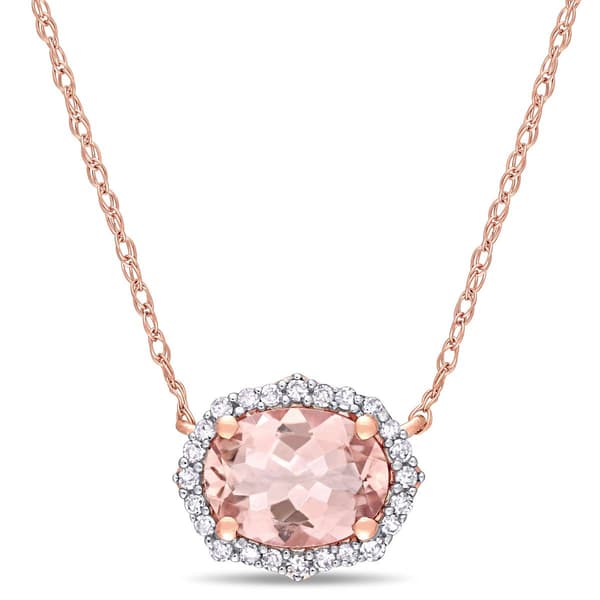 Gemstone Classics&#40;tm&#41; Rose Gold Diamond Vintage Necklace