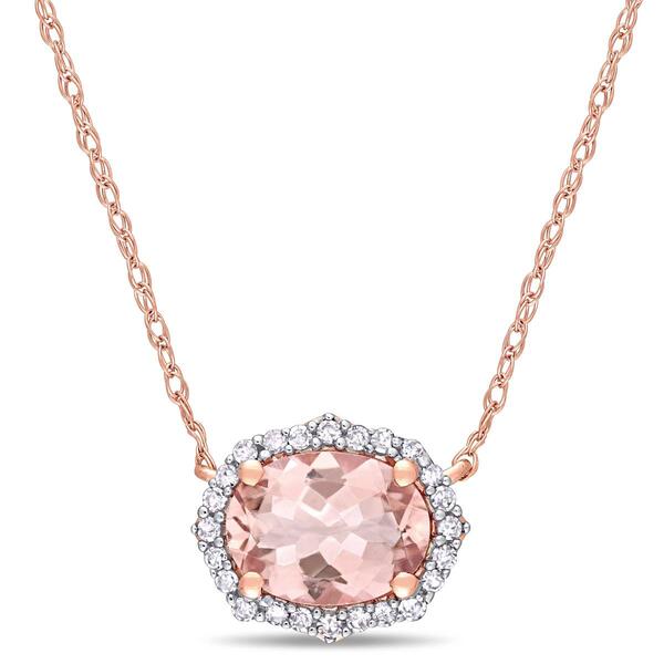Gemstone Classics&#40;tm&#41; Rose Gold Diamond Vintage Necklace - image 