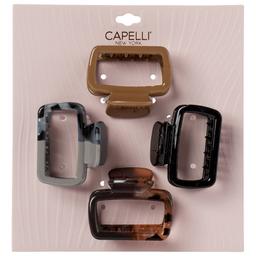 Womens Capelli New York 4pk Hollow Rectangle Claw Clips