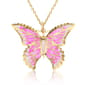 Gold Classics&#40;tm&#41; 14k Pink Ombre Enamel Butterfly Necklace - image 1