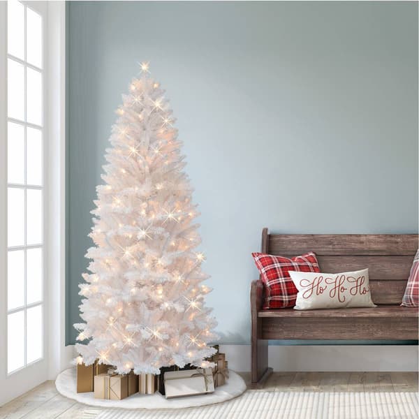 Puleo International 6ft. Pre-Lit Artificial Pine Christmas Tree