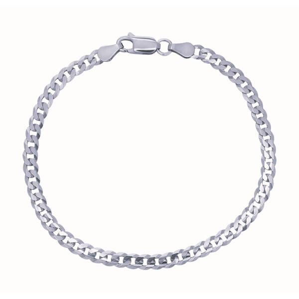 7.25in. Sterling Silver Grometta Chain Bracelet - image 