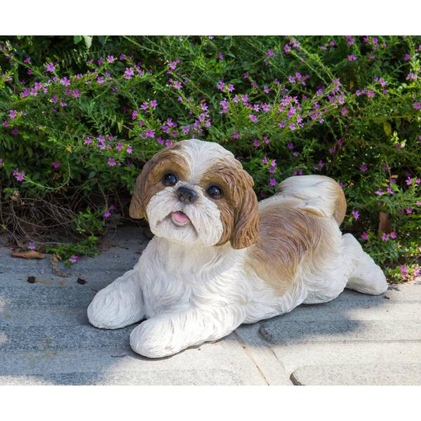 Hi-Line Gift Shih Tzu Lying Down Garden Statue