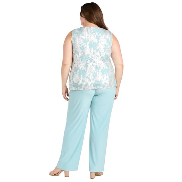 Plus Size R&M Richards Foil Jacquard Pants Set