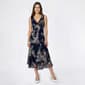 Womens Connected Apparel Sleeveless Floral Chiffon Midi Dress - image 1