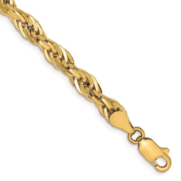Mens Gold Classics&#40;tm&#41; 4.75mm. 14kt. Semi Solid Rope Chain Bracelet - image 
