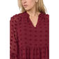 Petite MSK Long Sleeve Clip Dot Tier A-Line Dress - image 5