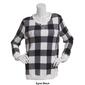 Womens Emily Daniels Long Sleeve Buffalo Check Hacci Top - image 5