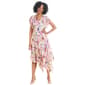 Womens Robbie Bee Short Sleeve Chiffon Drape Neck Dress - image 1