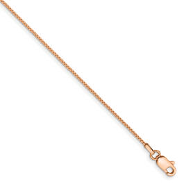 Gold Classics&#40;tm&#41; .9mm. Rose Gold Box Link Chain Anklet