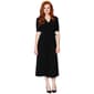 Womens MSK Elbow Sleeve V-Neck Solid Midi Belted Dress - image 1