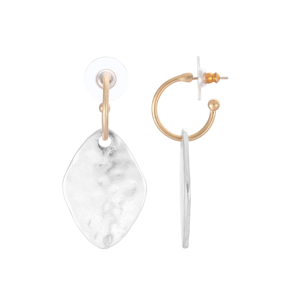 Bella Uno Two-Tone Hoop and Dangle Earrings