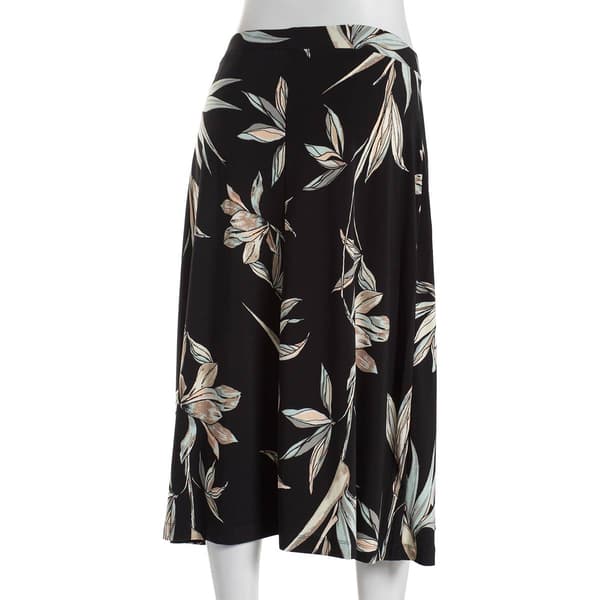 Womens Kasper Floral Midi Floral Flare A-Line Skirt