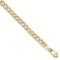 Mens Gold Classics(tm) 10kt. 4.3mm Semi-Solid 7in. Chain Bracelet